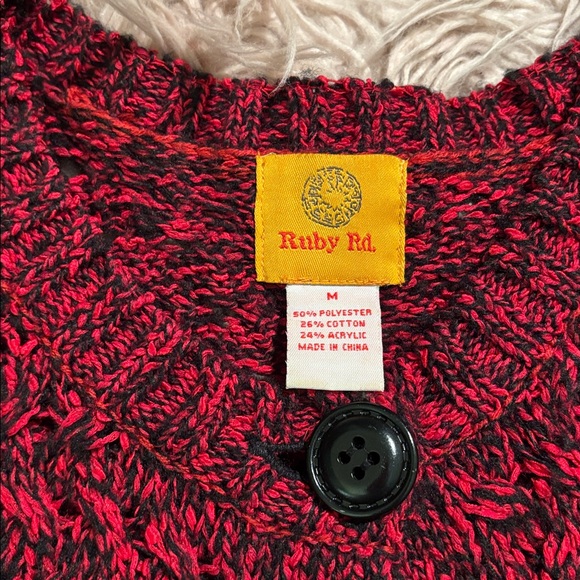 Ruby Rd Marled One Button-Front Cardigan - Picture 6 of 11